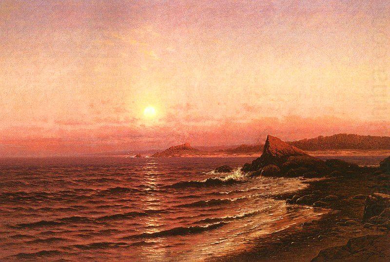 Moonrise over Seacost at Pacific Grove, Raymond D Yelland
